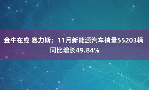 金牛在线 赛力斯：11月新能源汽车销量55203辆 同比增长49.84%